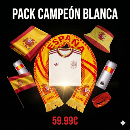 Pack Campeón España Edición Blanca — Segunda Equipación Mundial 2026