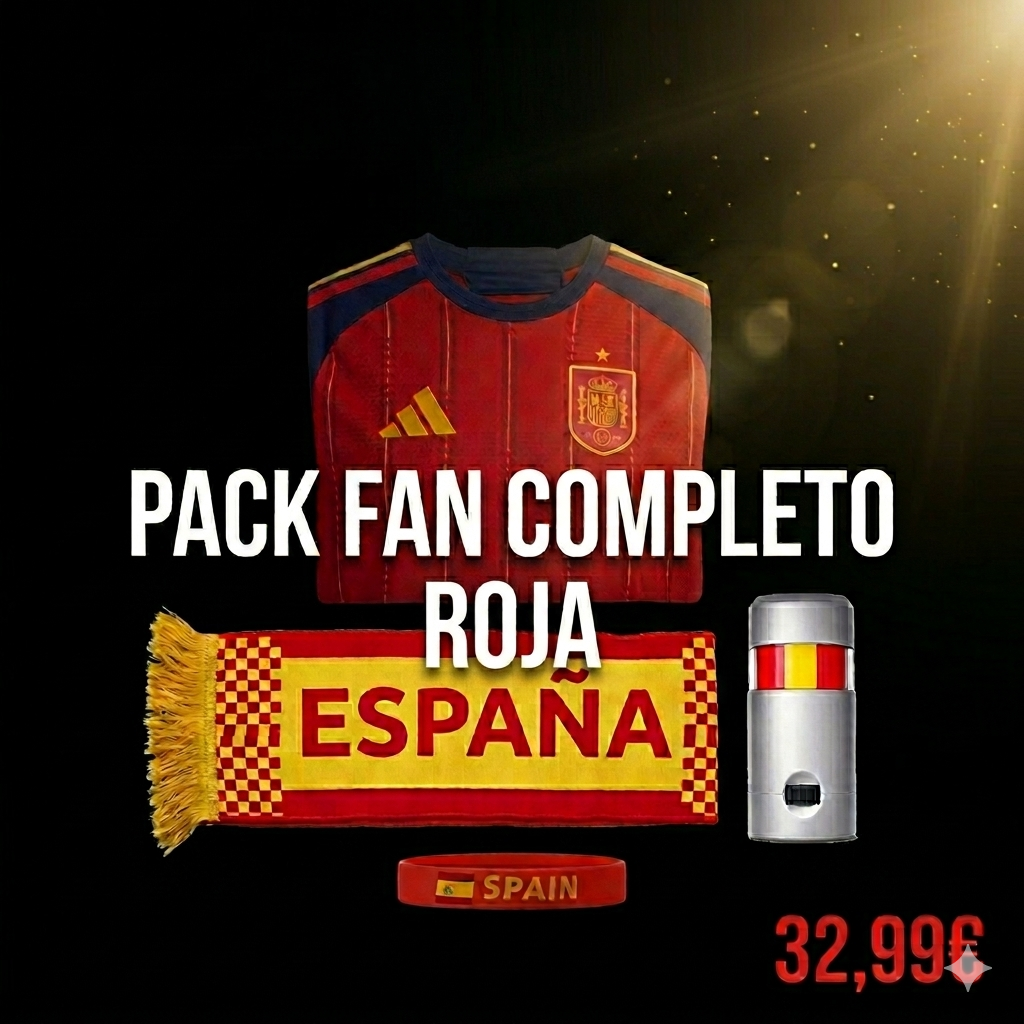 Pack Fan Completo España 1ª Equipación — Camiseta + Bufanda + Pintura + Pulsera